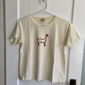 Vintage Cream Llama Tee